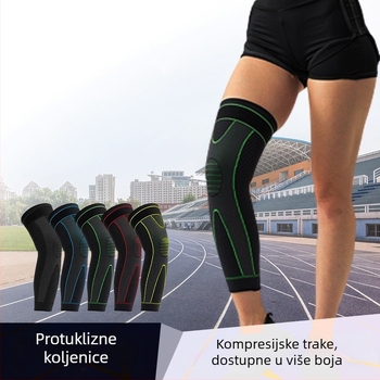 Dugi koljeni štitnici s prilagodljivim trakama, pleteni, unisex – za košarku, badminton i trčanje