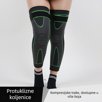 Dugi koljeni štitnici s prilagodljivim trakama, pleteni, unisex – za košarku, badminton i trčanje
