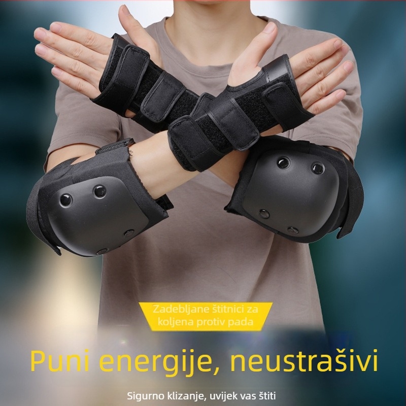 Set zaštitne opreme za odrasle za skateboard – kaciga i zaštita zapešća, gumeni zaštitni pribor za fitness i ravnotežu