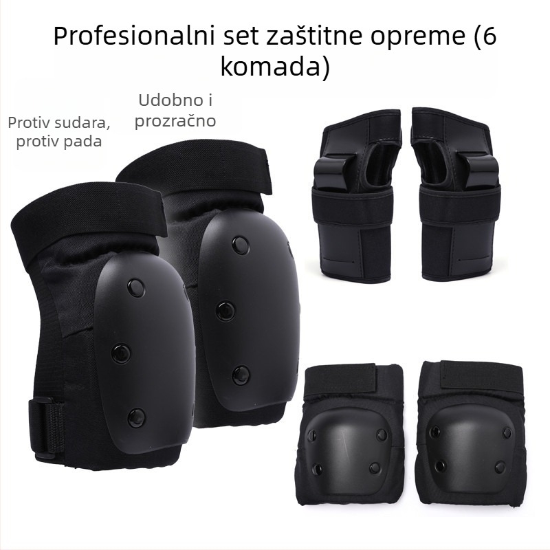 Set zaštitne opreme za odrasle za skateboard – kaciga i zaštita zapešća, gumeni zaštitni pribor za fitness i ravnotežu