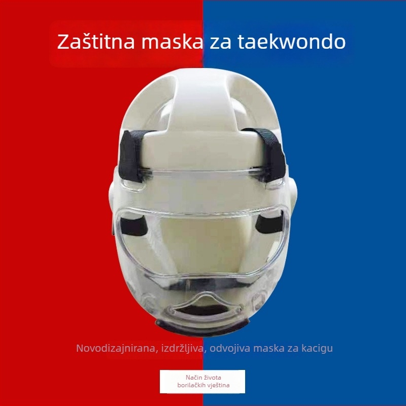 Prozirna zaštitna maska za borilačke sportove za djecu i odrasle s uklonjivom zaštitom lica