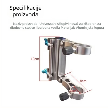 Integrirani sklopivi nosač kišobrana od aluminijske legure s fiksnim spojnim okvirom