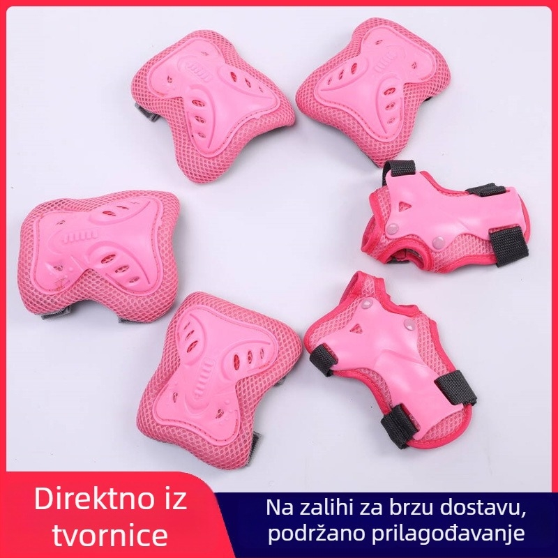 Dječji set zaštite za rolanje s kacigom i zaštitnim jastučićima za dlanove, lakat i koljeno