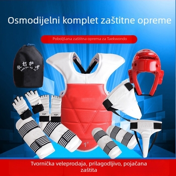 Taekwondo zaštitni komplet od osam dijelova za trening – zaštita prsa i nogu, dječja borilačka oprema