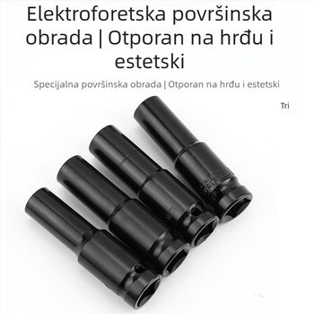 10-dijelni pneumatski produžni set utičnih ključeva, 1/2-palcni pogon, crna elektroplatirana završna obrada, CR-V materijal, za popravke automobila