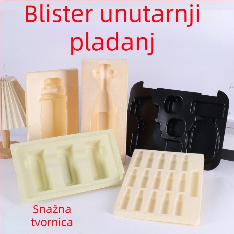 Prozirna PVC blister posuda za vino, PP pjena kućište, flokirana unutarnja obloga, PET unutarnja daska, prilagodljiva šok-zaštitna podstava za skladištenje