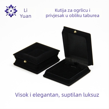 Prilagođena visokokvalitetna kutija za pohranu nakita s crnom filcovom unutrašnjošću za ogrlice, privjeske i naušnice