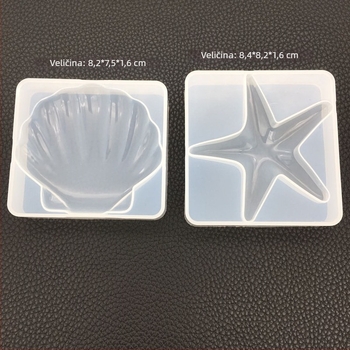 DIY kristalna epoksidna forma za morsku zvijezdu i školjku, velika silikonska forma za ukrašavanje torti i nakita