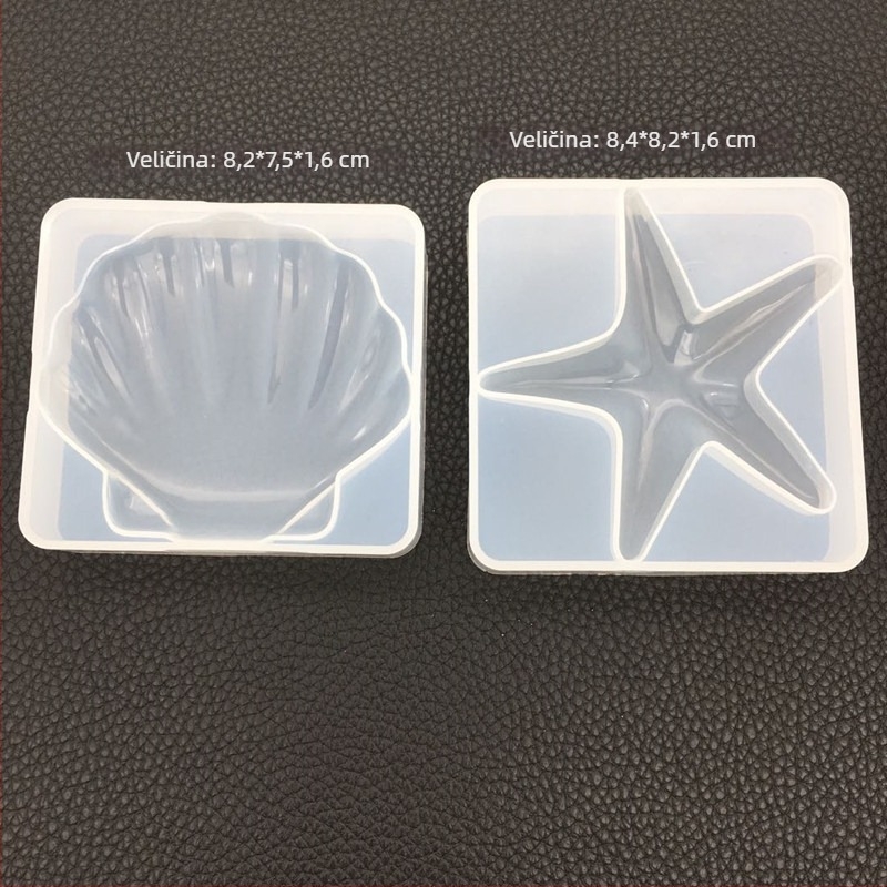 DIY kristalna epoksidna forma za morsku zvijezdu i školjku, velika silikonska forma za ukrašavanje torti i nakita