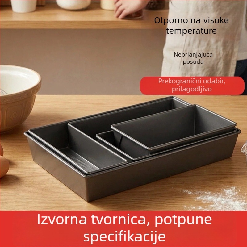 Pravokutni kalup za pečenje s ćelastim uzorkom i savitljivim rubovima za tost, kruh i tortu