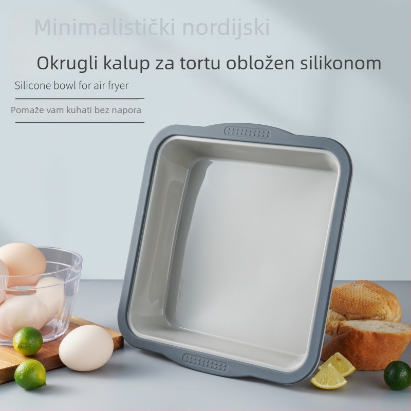 Dvobojna sklopiva silikon kalupa za pečenje kolača s mehanizmom otpuštanja pritiskom