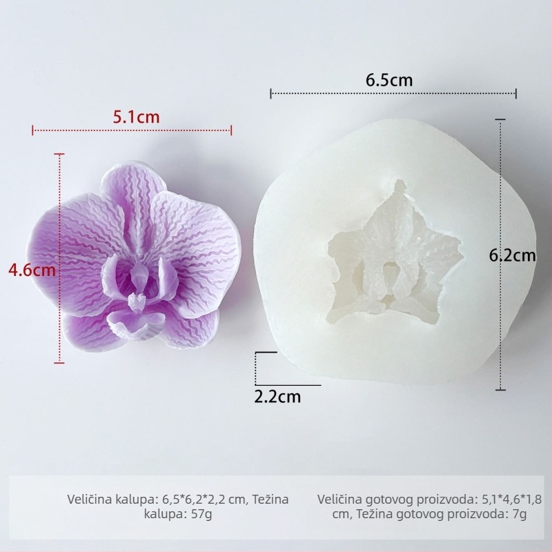 Phalaenopsis cvijet silikon kalup za DIY trodimenzijske svijeće i gips dekoracije