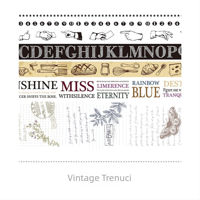AGUGU Retro washi traka i naljepnice za dnevnik s retro motivom trešnjinih cvjetova