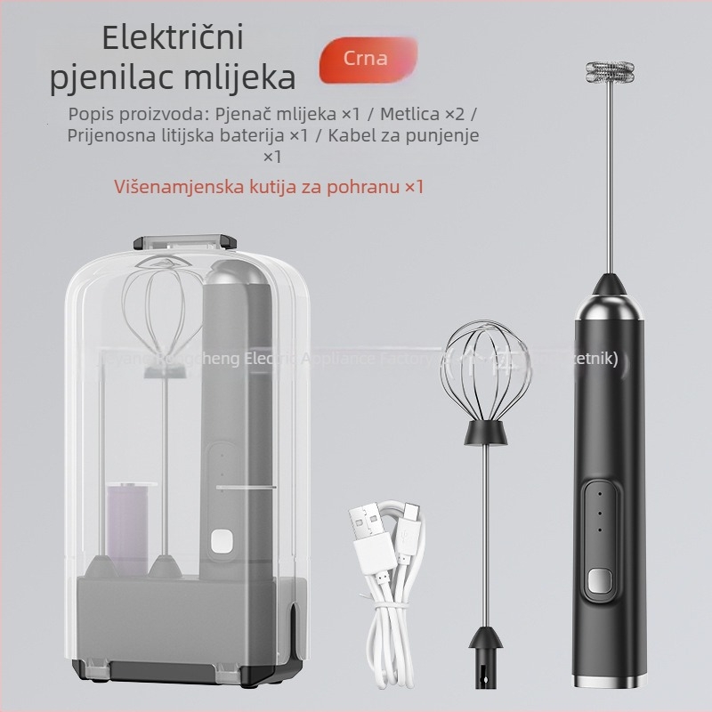 Električni pjenač mlijeka, kompaktni višenamjenski ručni mikser s tri brzine