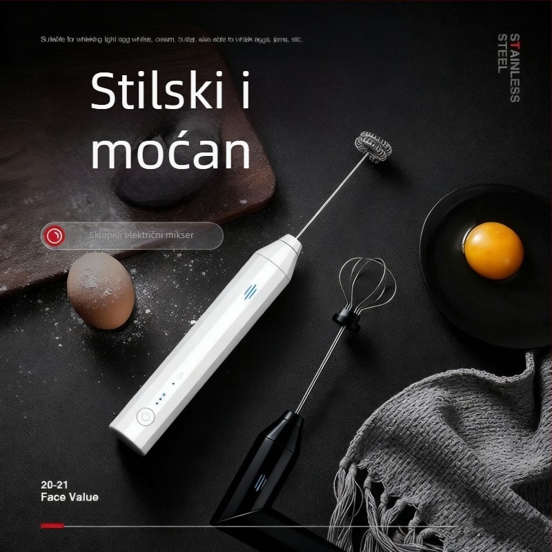 Prijenosni električni mikser za pjenu od mlijeka, punjivi ručni mikser za kafu, mini pametan dizajn