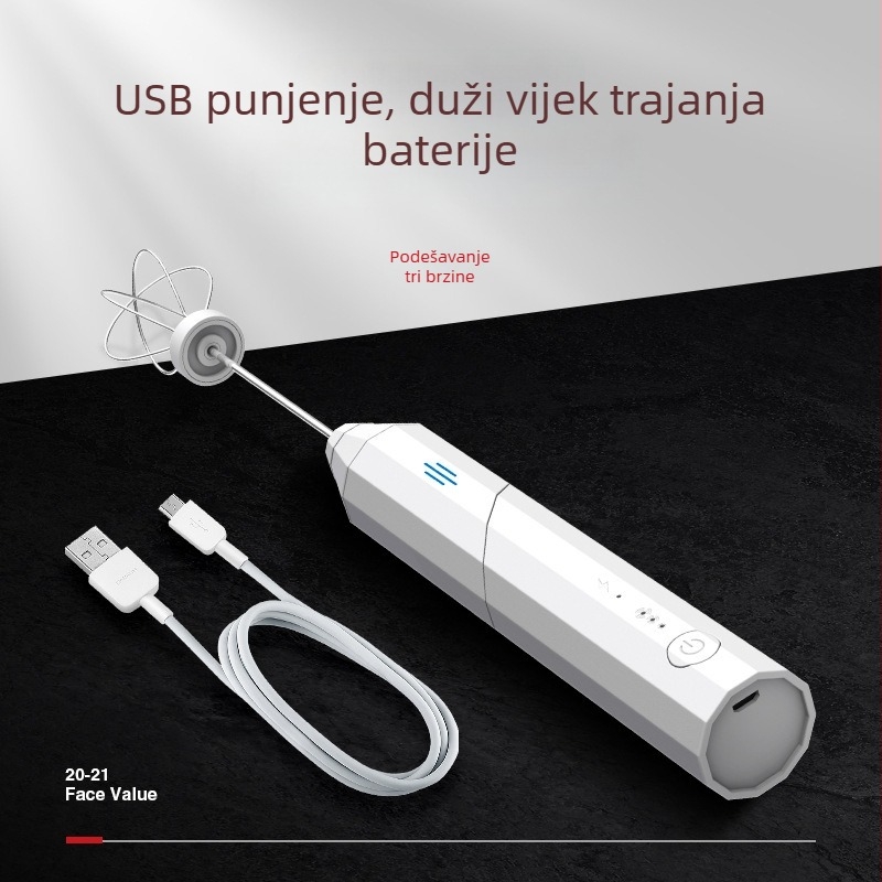 Prijenosni električni mikser za pjenu od mlijeka, punjivi ručni mikser za kafu, mini pametan dizajn