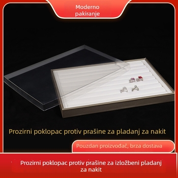 Prozirna ploča za izlaganje nakita s prozirnim poklopcem – za prstene i ogrlice, zaštita od prašine, plastično kućište