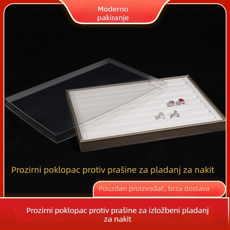 Prozirna ploča za izlaganje nakita s prozirnim poklopcem – za prstene i ogrlice, zaštita od prašine, plastično kućište