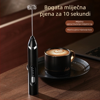 Električni pjenjač za mlijeko s nastavkom za tučenje jaja
