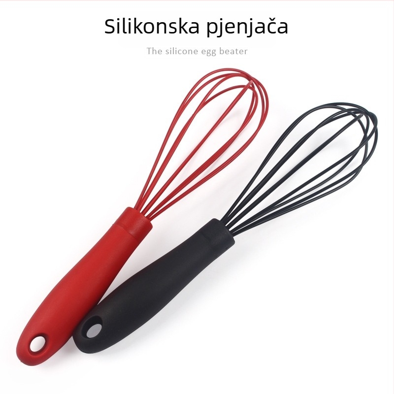 Deset inčnih silikonski mikser za jaja s gumenom drškom za pečenje