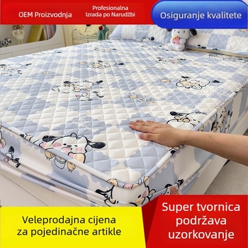 Pamukovna navlaka za madrac s gumicom, nježna prema koži, protuklizna zaštita madraca, model 2026, uzorak crtani likovi, dimenzije 90x200–200x220 cm