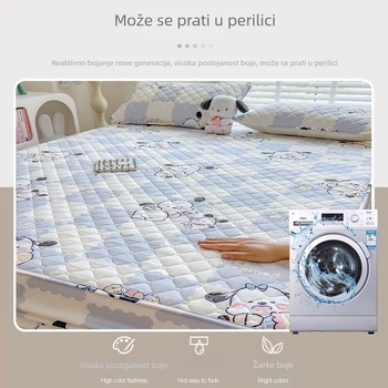 Pamukovna navlaka za madrac s gumicom, nježna prema koži, protuklizna zaštita madraca, model 2026, uzorak crtani likovi, dimenzije 90x200–200x220 cm