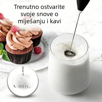 Nehrđajući čelični aparat za napuhivanje mlijeka, prijenosni ručni alat za kavu, gusti mliječni pjena, brzo mućenje, punjivi