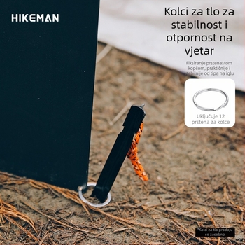 Vanjska zaštita od vjetra za plinski štednjak za kampiranje, veliki set od 8 sklopnih galvaniziranih ploča