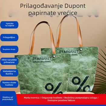 Dupont papirnata torba po narudžbi – retro platnena torba s Kraft papirom, otporna na kidanje, vodootporna, periva, torba za rame