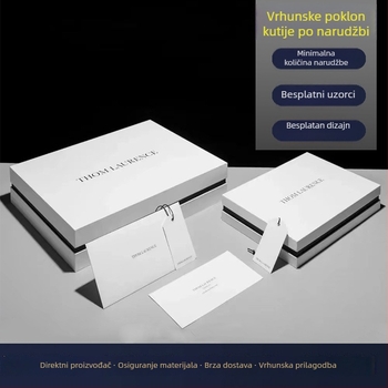 Kutija za poklon s dvostrukim poklopcem i zlatnim folijom, prilagodljiva malim serijama
