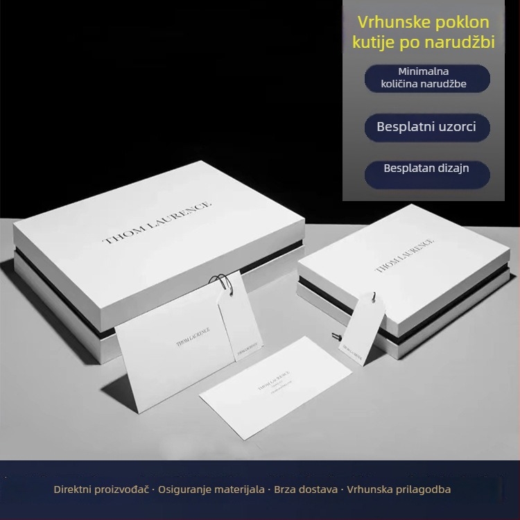 Kutija za poklon s dvostrukim poklopcem i zlatnim folijom, prilagodljiva malim serijama