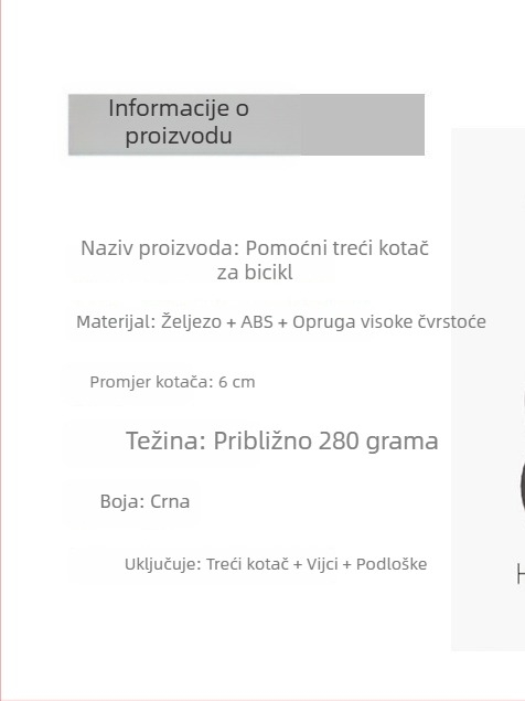 Sklopivi treći kotač za bicikl – pomoćni kotač Easy-Ride