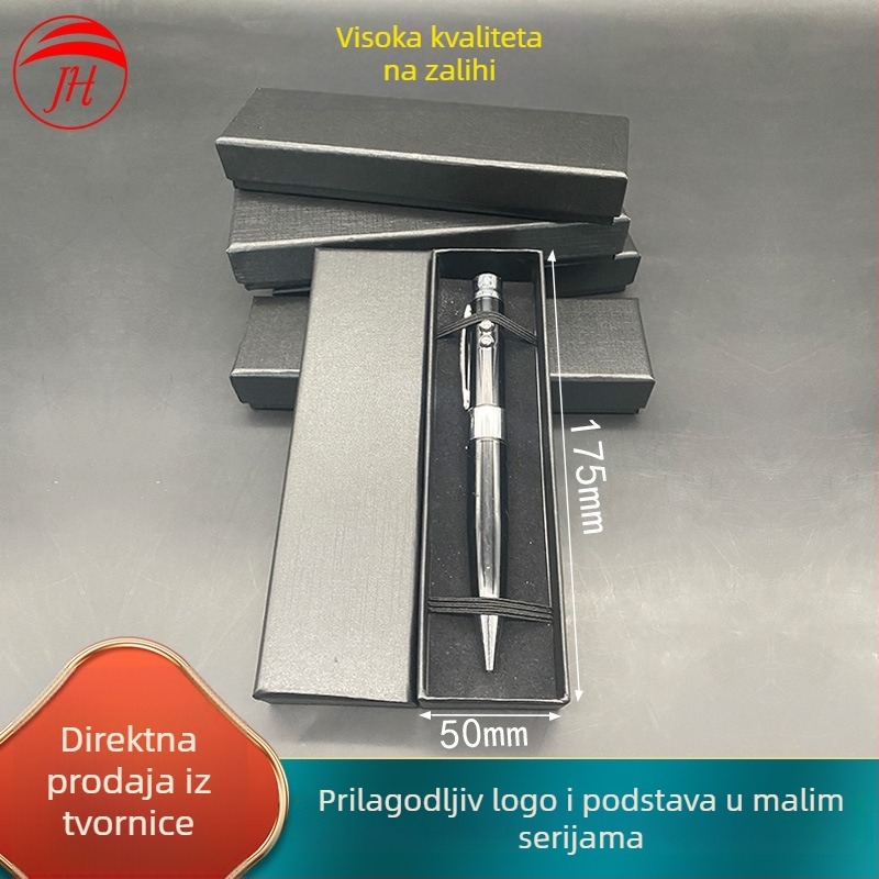 Crna teksturirana pravokutna kutija za pero