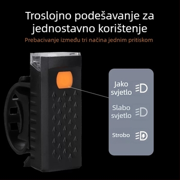 2266 prednja svjetiljka za bicikl, USB punjenje, vodootporna, osvjetljenje za noćnu vožnju na otvorenom
