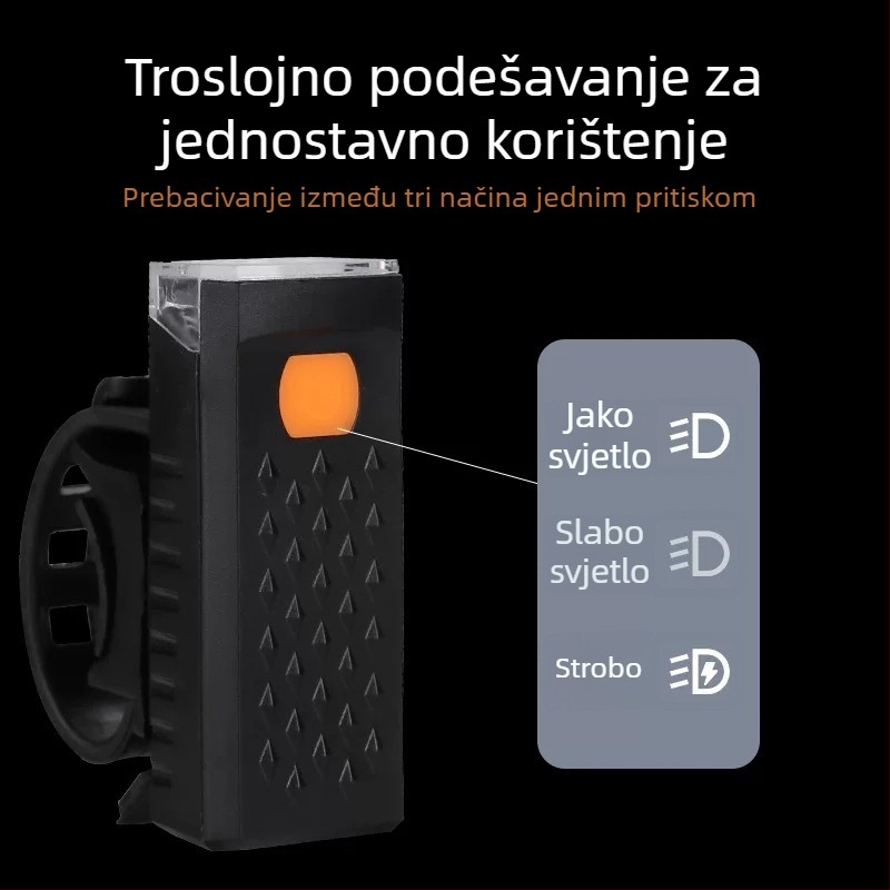 2266 prednja svjetiljka za bicikl, USB punjenje, vodootporna, osvjetljenje za noćnu vožnju na otvorenom