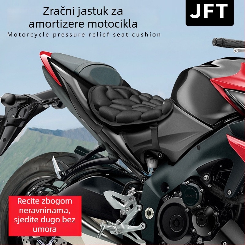 JFT jastučić za sjedalo motocikla – dekompresija, apsorpcija udara, prozračan i udoban za duže vožnje