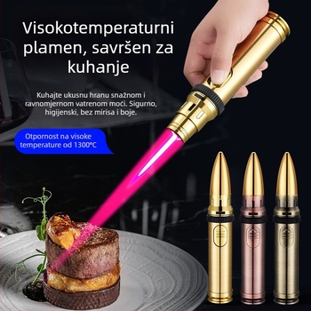 HB282 Upaljač u obliku rakete s direktnom plamenom, metalni otporan na vjetar, za vanjsku upotrebu, roštiljanje i pečenje