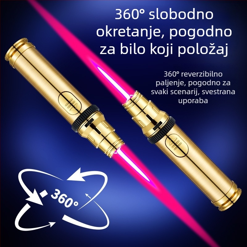 HB282 Upaljač u obliku rakete s direktnom plamenom, metalni otporan na vjetar, za vanjsku upotrebu, roštiljanje i pečenje