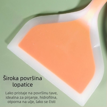 Silikonska špatula za palačinke sa širokim otvorom, sigurna za neprijanjajuće tave, špatula za prženje i silikonasta četkica za mazanje