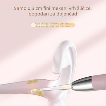 Metalni svjetleći set za čišćenje uha s punjivim napajanjem — set žličica za uši, pinceta i nosni klips