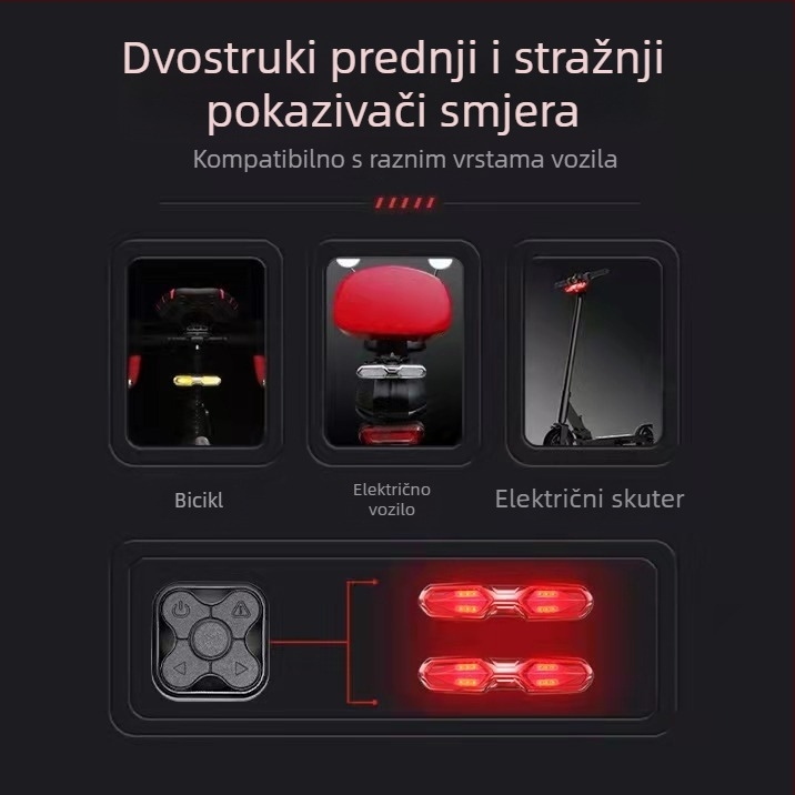 Bežično stražnje svjetlo za bicikl s daljinskim upravljačem za noćnu vožnju na planinskom biciklu