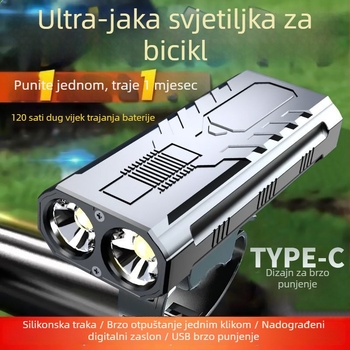 Napajano prednje svjetlo za bicikl za noćne vožnje — ultra jako, s kukom za vješanje, za vanjsku upotrebu