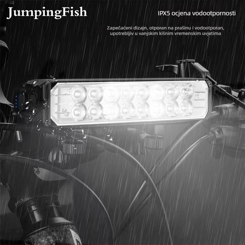 Jumping Fish prednja svjetiljka za bicikl s visokim svjetlom, može se objesiti, za brdske i cestovne bicikle, punjiva LED svjetiljka za noćnu vožnju
