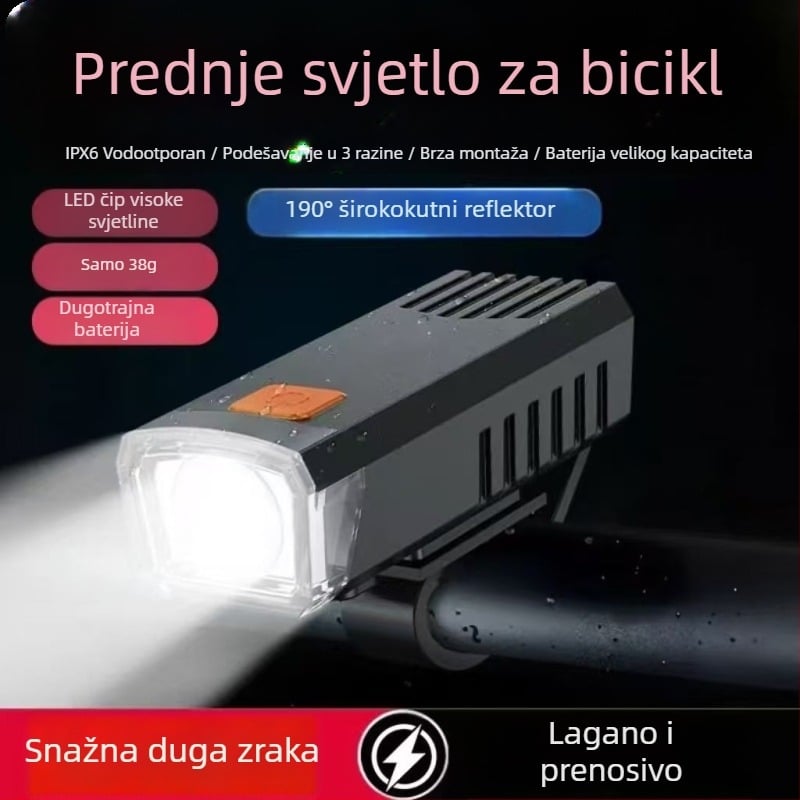 Prednje svjetlo za bicikl s visokim sjajem za noćnu vožnju — LED svjetlo za planinski bicikl