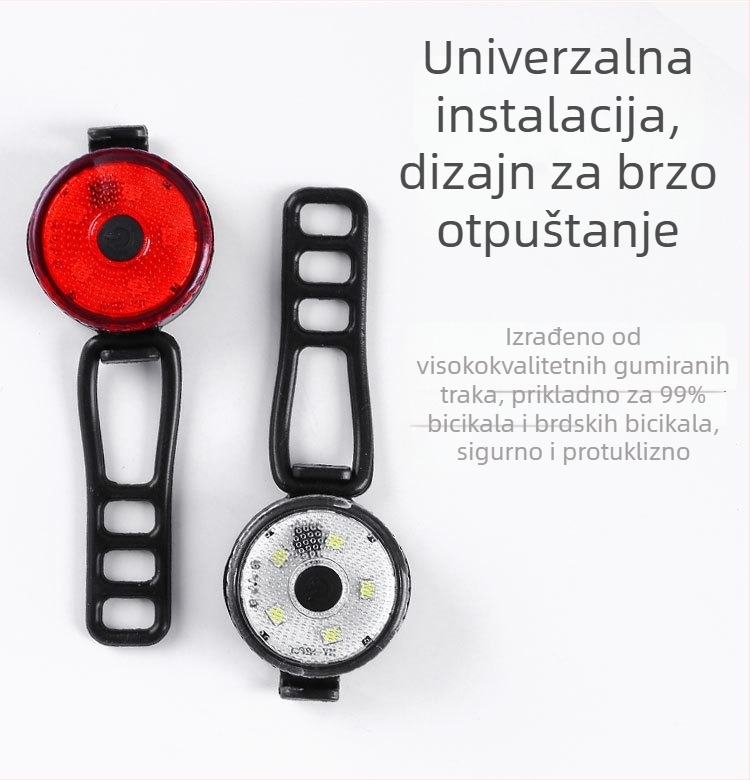 VXM stražnja biciklistička svjetiljka, USB punjenje, upozoravajuće svjetlo za planinski bicikl, noćna vožnja na otvorenom, dodatna oprema za vožnju