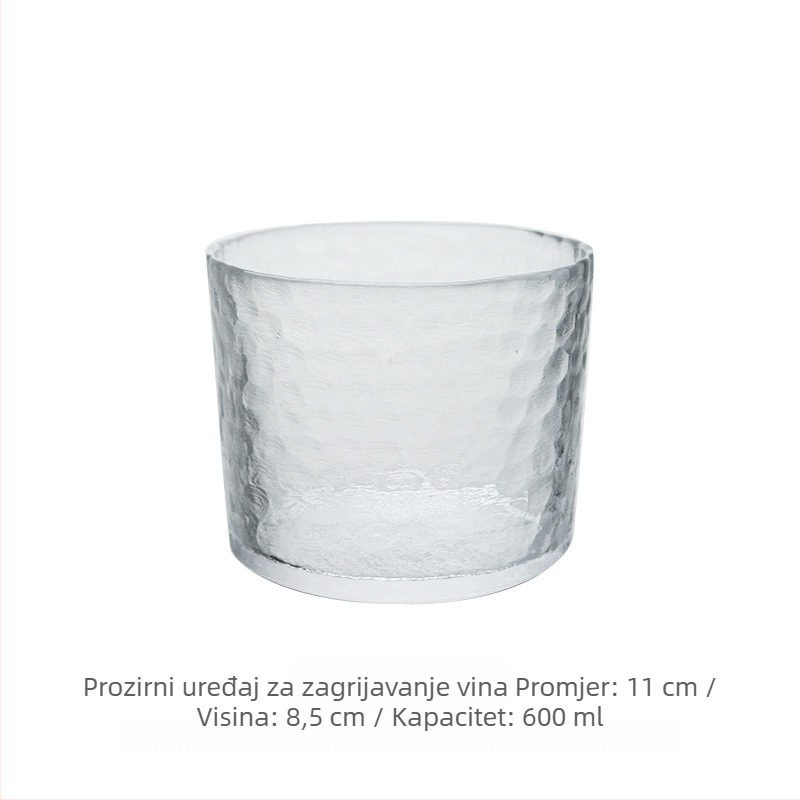 Japanski stil set za sake od udaranog stakla, prozirna karafa i male čaše, zlatni rub
