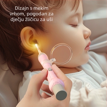 Dječji set žličica za uši sa svjetlom i mekanim vrhom, vizualne pincete za ušni vosak