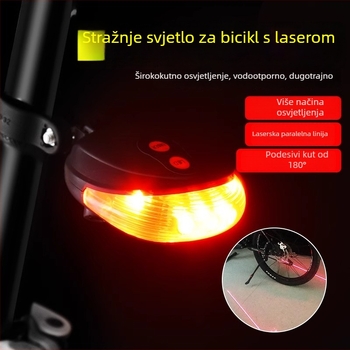 Lasersko stražnje svjetlo za bicikl, višefarbni LED, MTB svjetlo za noćnu vožnju