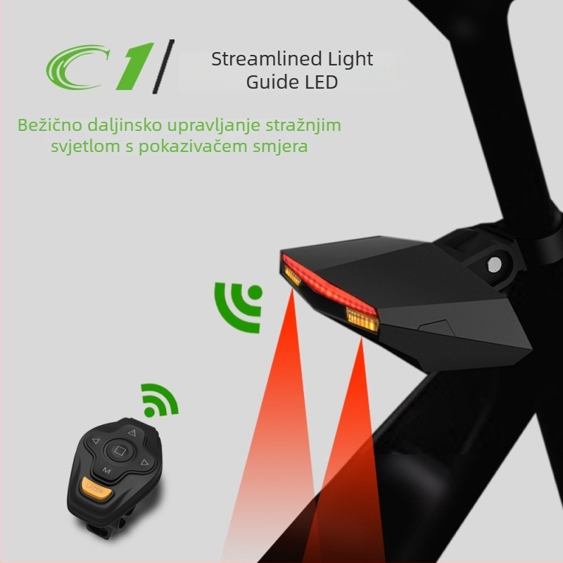 Omni lasersko zadnje svjetlo za bicikl, pametno USB stražnje svjetlo za noćnu vožnju