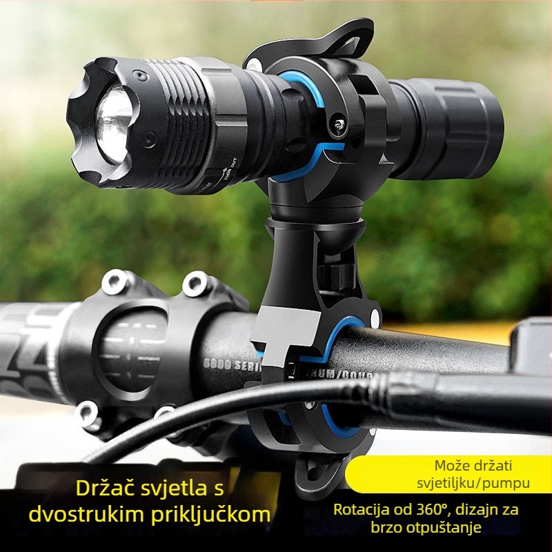 Držač prednjeg svjetla za bicikl s 720° kuglastim zglobom, klipsa za brdski bicikl